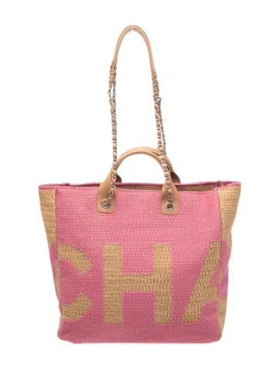 Pre-owned Chanel Maxi Shopping Tote In Neutrals/pink