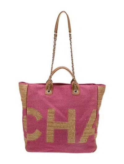 Pre-owned Chanel Maxi Shopping Tote In Pink