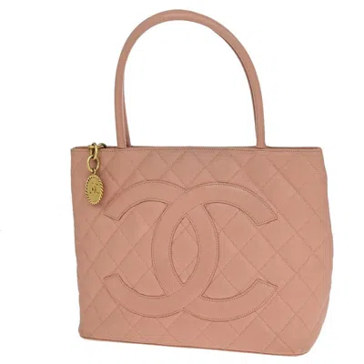 Pre-owned Chanel Médaillon Leather Tote Bag () In Pink