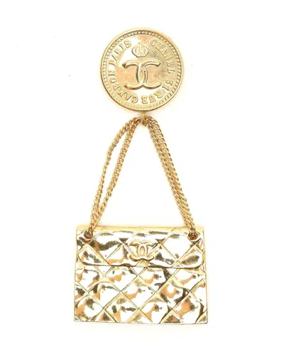 Pre-owned Chanel Medallion Bag Brooch In Gold