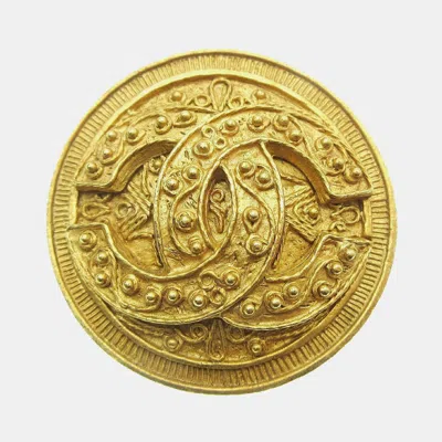 Pre-owned Chanel Medallion Brooch Pin Gold
