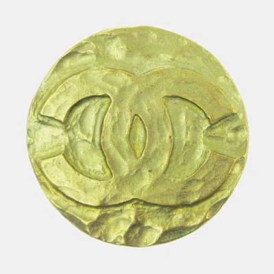 Pre-owned Chanel Medallion Brooch Pin Gold