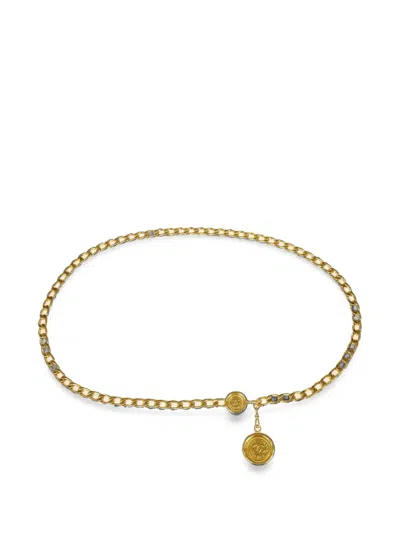 Pre-owned Chanel Medallion Chain Belt In Gold