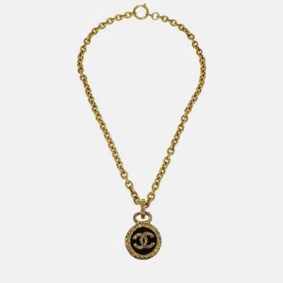 Pre-owned Chanel Medallion Gold Chain Pendant Necklace