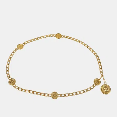 Pre-owned Chanel Medallion Gold Plated Chain Belt