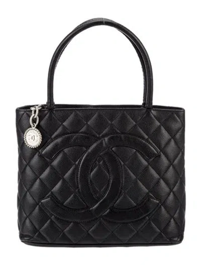 Pre-owned Chanel Medallion Tote In Black