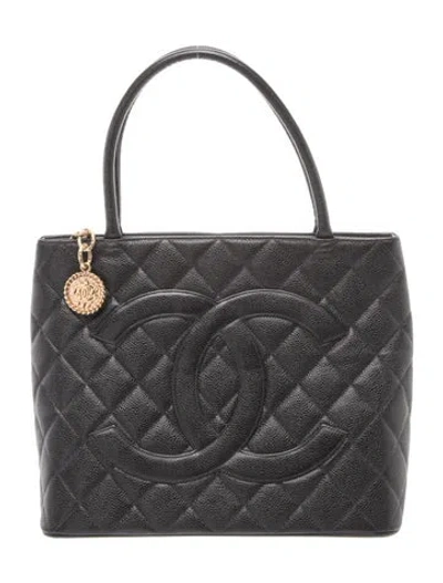 Pre-owned Chanel Medallion Tote In Black