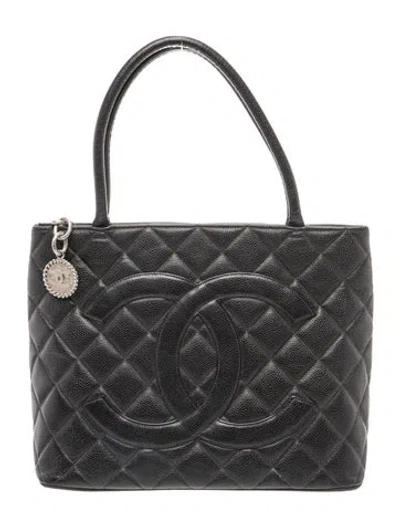 Pre-owned Chanel Medallion Tote In Black