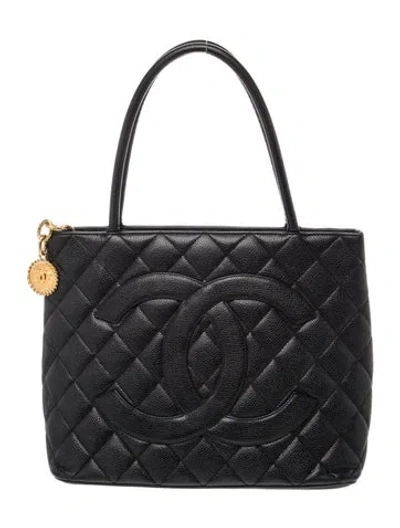 Pre-owned Chanel Medallion Tote In Black