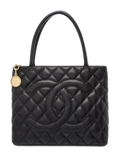 Pre-owned Chanel Medallion Tote In Black