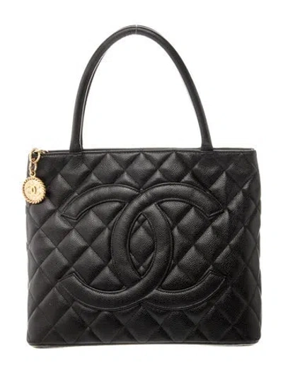 Pre-owned Chanel Medallion Tote In Black
