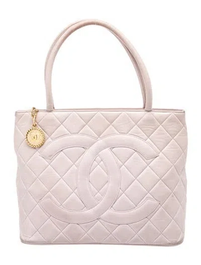 Pre-owned Chanel Medallion Tote In Purple