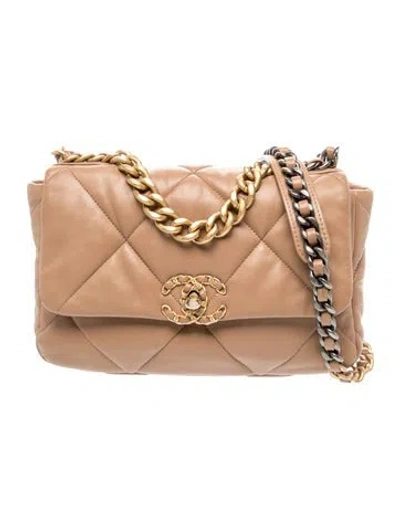 Pre-owned Chanel Medium 19 Flap Bag In Brown