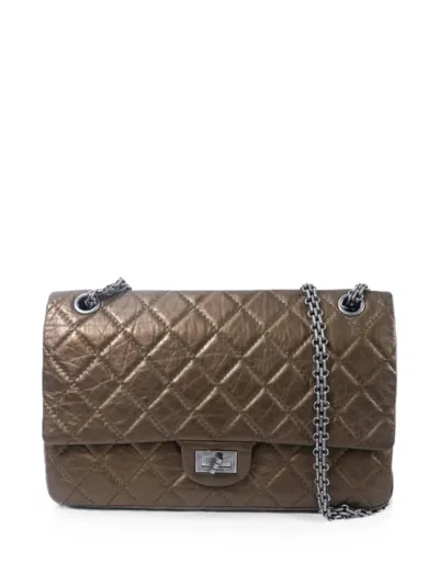 Pre-owned Chanel Medium 2.55 Diamond-quilted Shoulder Bag In Brown