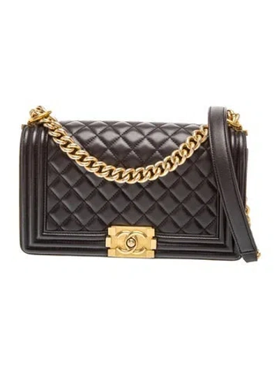 Pre-owned Chanel Medium Boy Bag In Black