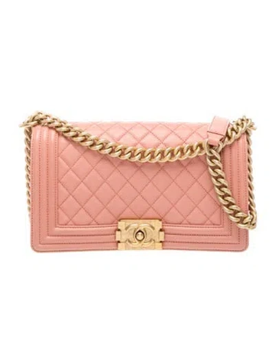 Pre-owned Chanel Medium Boy Bag In Pink