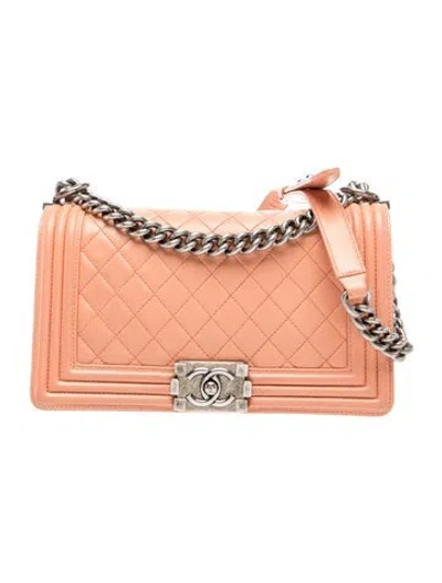 Pre-owned Chanel Medium Boy Bag In Pink