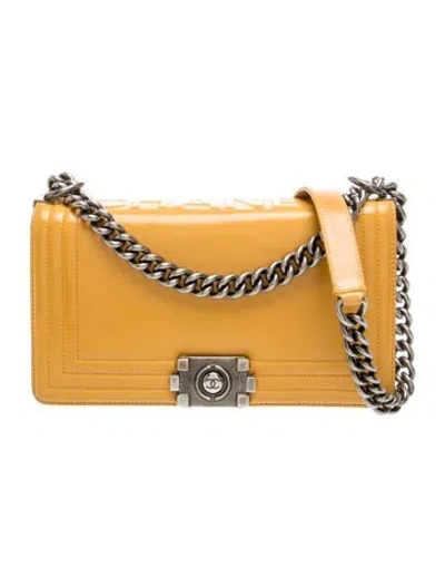 Pre-owned Chanel Medium Boy Bag In Yellow