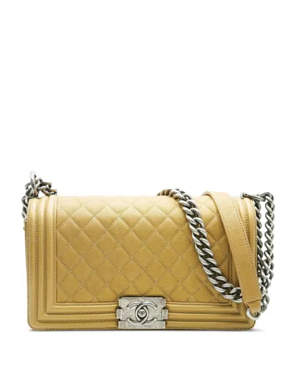 Pre-owned Chanel Medium Boy  Shoulder Bag In Gold