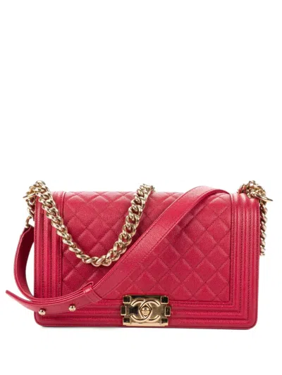 Chanel Medium Boy Quilted Shoulder Bag In Pink