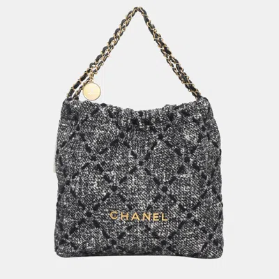 Pre-owned Chanel Medium C22 Tweed Bag In Black