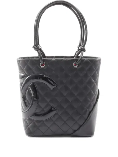 Pre-owned Chanel Medium Cambon Ligne Tote Bag In Black