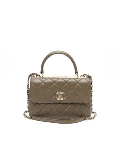 Pre-owned Chanel Medium Cc Trendy Top Handle Bag In Green