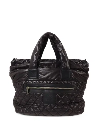 Pre-owned Chanel Medium Coco Cocoon Tote Bag In Black