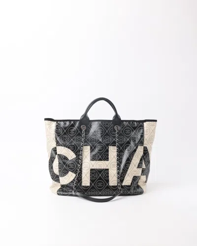 Pre-owned Chanel Medium Deauville Camellia Tote Bag