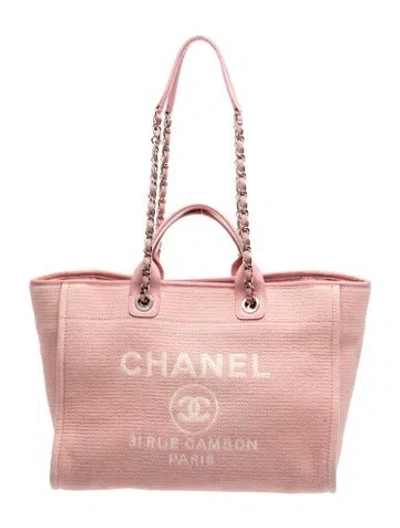 Pre-owned Chanel Medium Deauville Shopping Tote In Pink