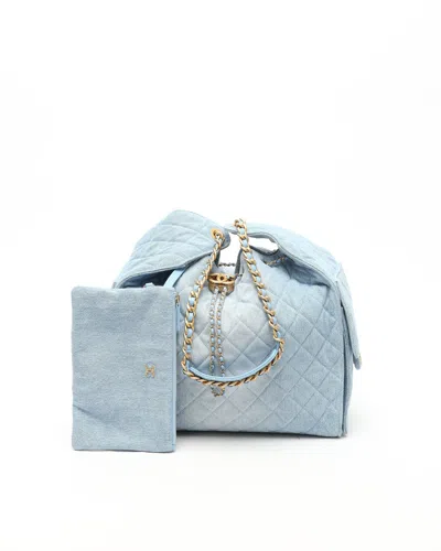 Pre-owned Chanel Medium Denim 25 Bag In Blue