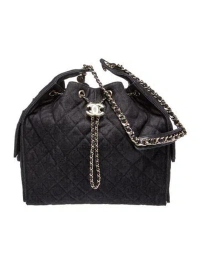 Pre-owned Chanel Medium Denim 25 Hobo In Blue