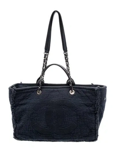 Pre-owned Chanel Medium Double Face Shopping Tote In Blue