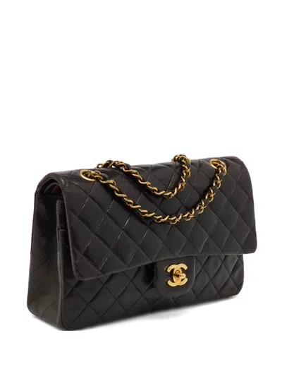 Pre-owned Chanel Medium Double Flap Shoulder Bag In Black