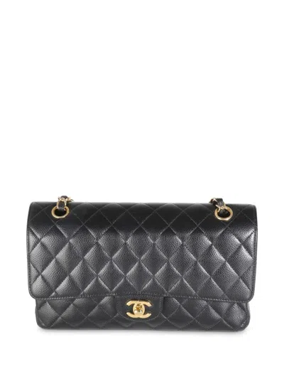 Pre-owned Chanel Medium Double Flap Shoulder Bag In Black