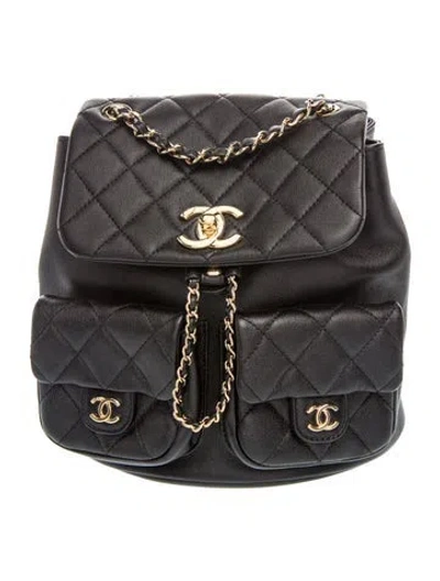 Pre-owned Chanel Medium Duma Backpack In Black