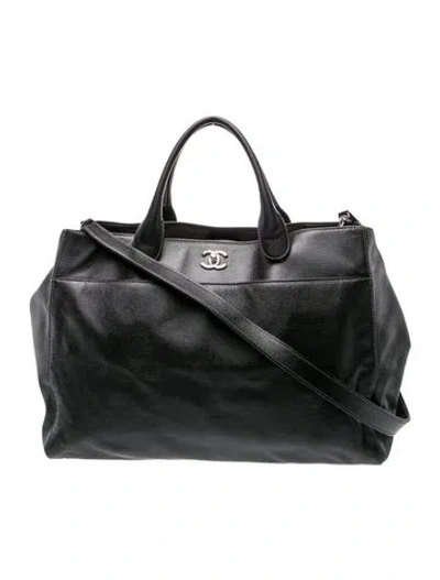 Pre-owned Chanel Medium Executive Cerf Shopper Tote In Black