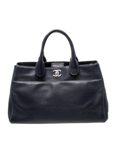 Pre-owned Chanel Medium Executive Cerf Tote In Blue