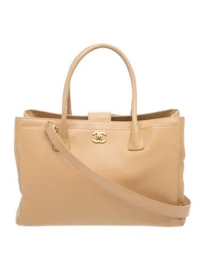 Pre-owned Chanel Medium Executive Cerf Tote In Neutral
