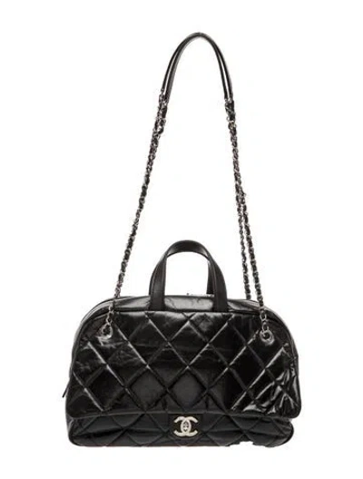 Pre-owned Chanel Medium Express Bowling Bag In Black