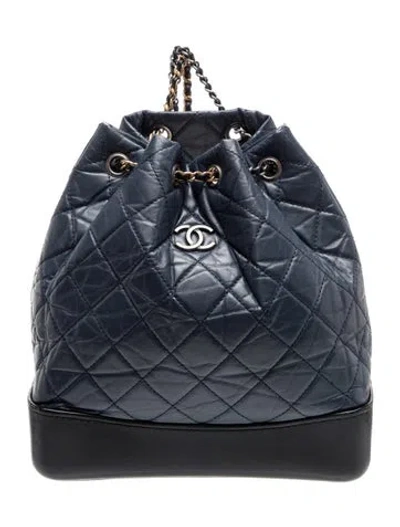 Pre-owned Chanel Medium Gabrielle Backpack In Blue
