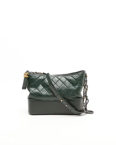 Pre-owned Chanel Medium Gabrielle Bag In Green