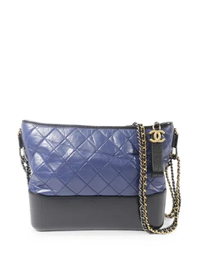 Pre-owned Chanel Medium Gabrielle Cc Chain Crossbody Bag In Blue