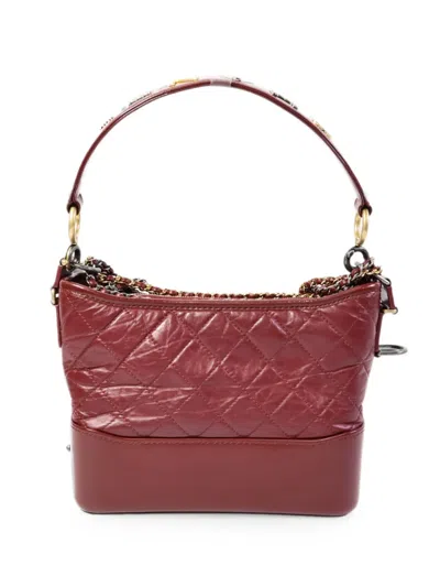 Pre-owned Chanel Medium Gabrielle Cc Chain Tote Bag In Red