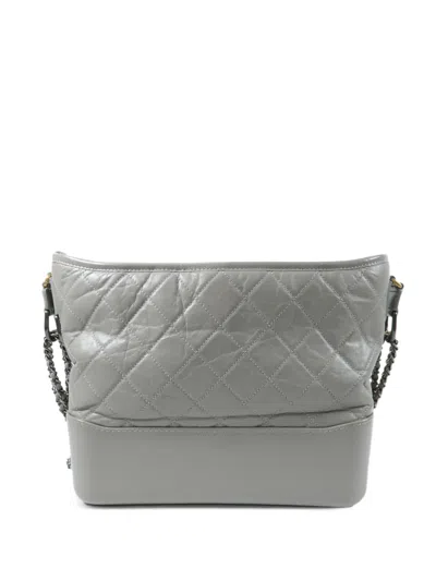 Pre-owned Chanel Medium Gabrielle Chain Cross Body Bag In Gray