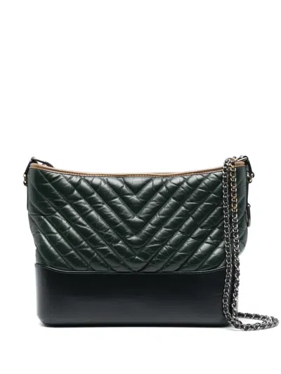 Pre-owned Chanel Medium Gabrielle Shoulder Bag In Green