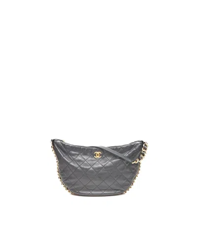 Chanel Medium Lambskin Chain Around Hobo Bag In Gray