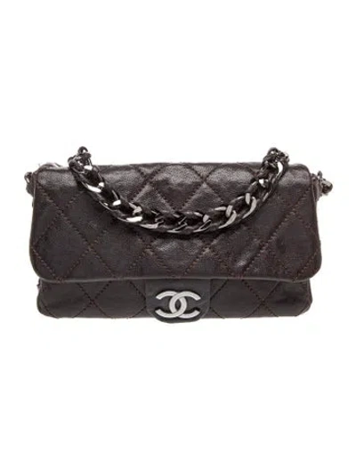 Pre-owned Chanel Medium Modern Chain Flap Bag In Brown