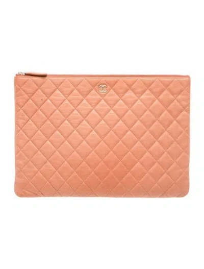 Pre-owned Chanel Medium O-case Pouch In Neutral