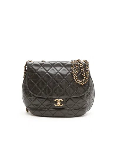 Pre-owned Chanel Medium Paris-dubai Bubble Cc Flap Bag In Black